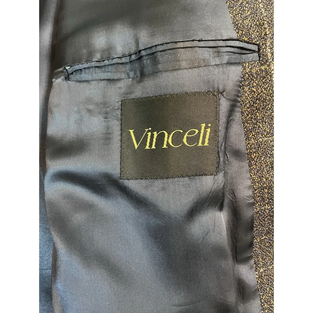 Vinceli Windsor Italian Lambswool 44R‎ Sport Coat Blazer Prince Of Wales Check